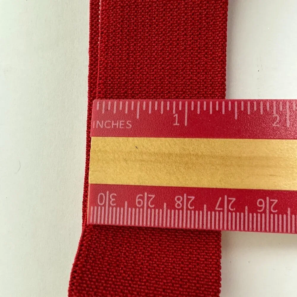 Vintage Elastic Stretch Belt Set of 2 Black and Red
